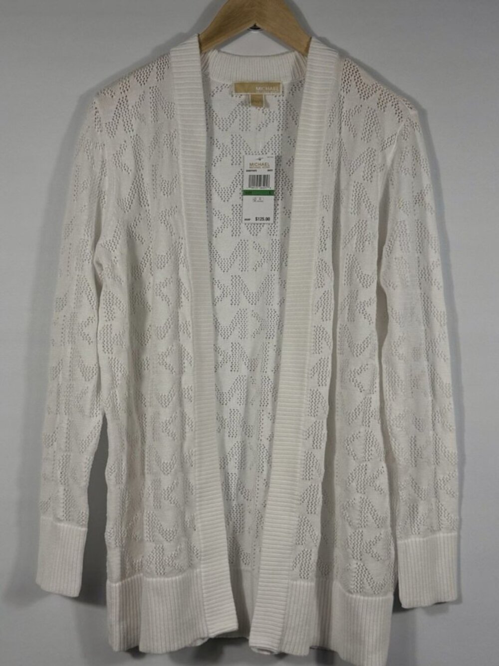 NEW Michael Kors Women's L Logo Open Front Cardigan NWT $125 - Picture 1 of 3